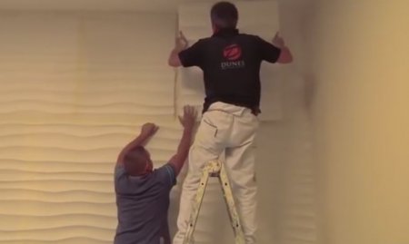 Монтаж гипсовых 3D панелей